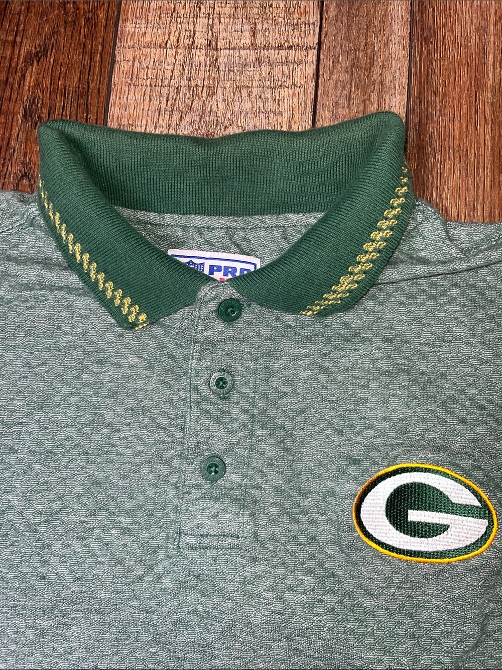 VTG 100% Cotton 90s Green Bay Packers Starter Pro Line Polo Green M (Fits L) - Picture 4 of 10